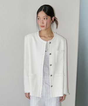 모던 트위드 미드 자켓 IV