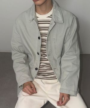 워시드 코튼 커버올 자켓 LGR