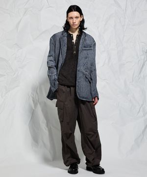 나일론 카고 파라슈트 팬츠_브라운