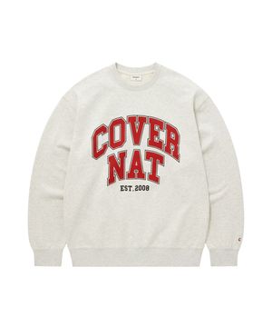 아치 레터링 맨투맨 오트밀