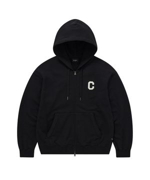 C 로고 후드집업 블랙