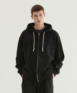 CVNT 빈티지 후드집업 블랙