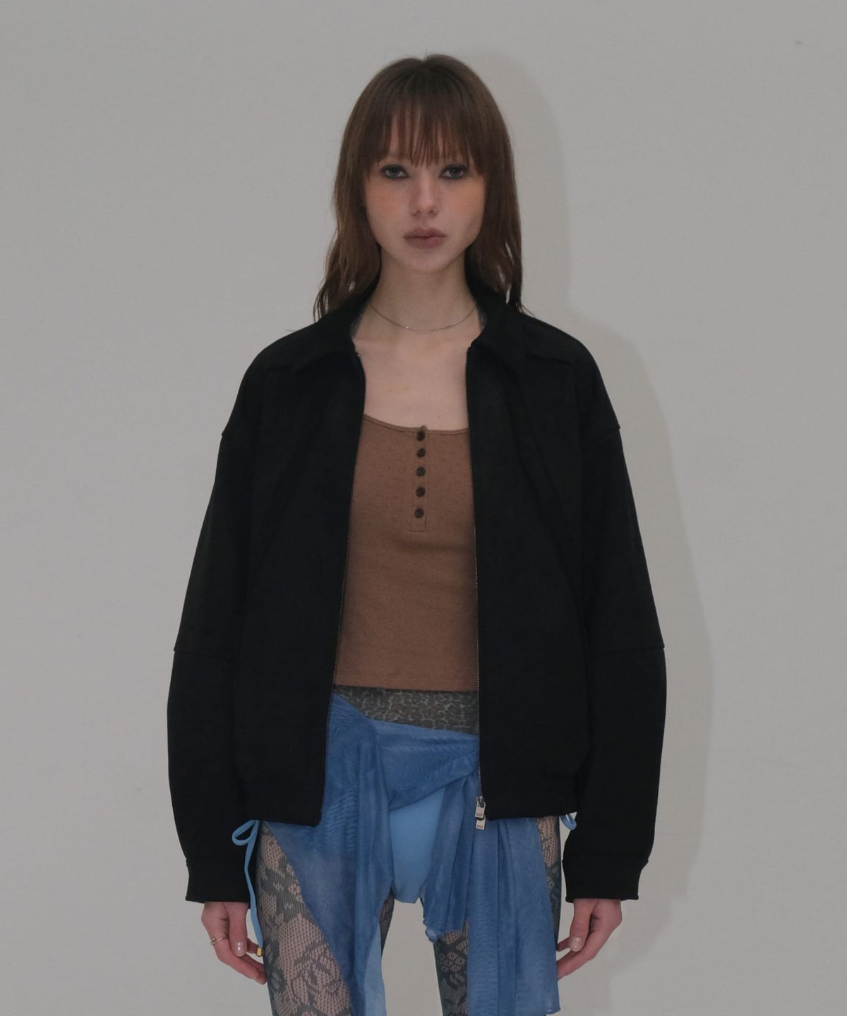 오디너리 홀리데이(ORDINARY HOLIDAY) SUEDE OVERFIT JUMPER [BLACK]