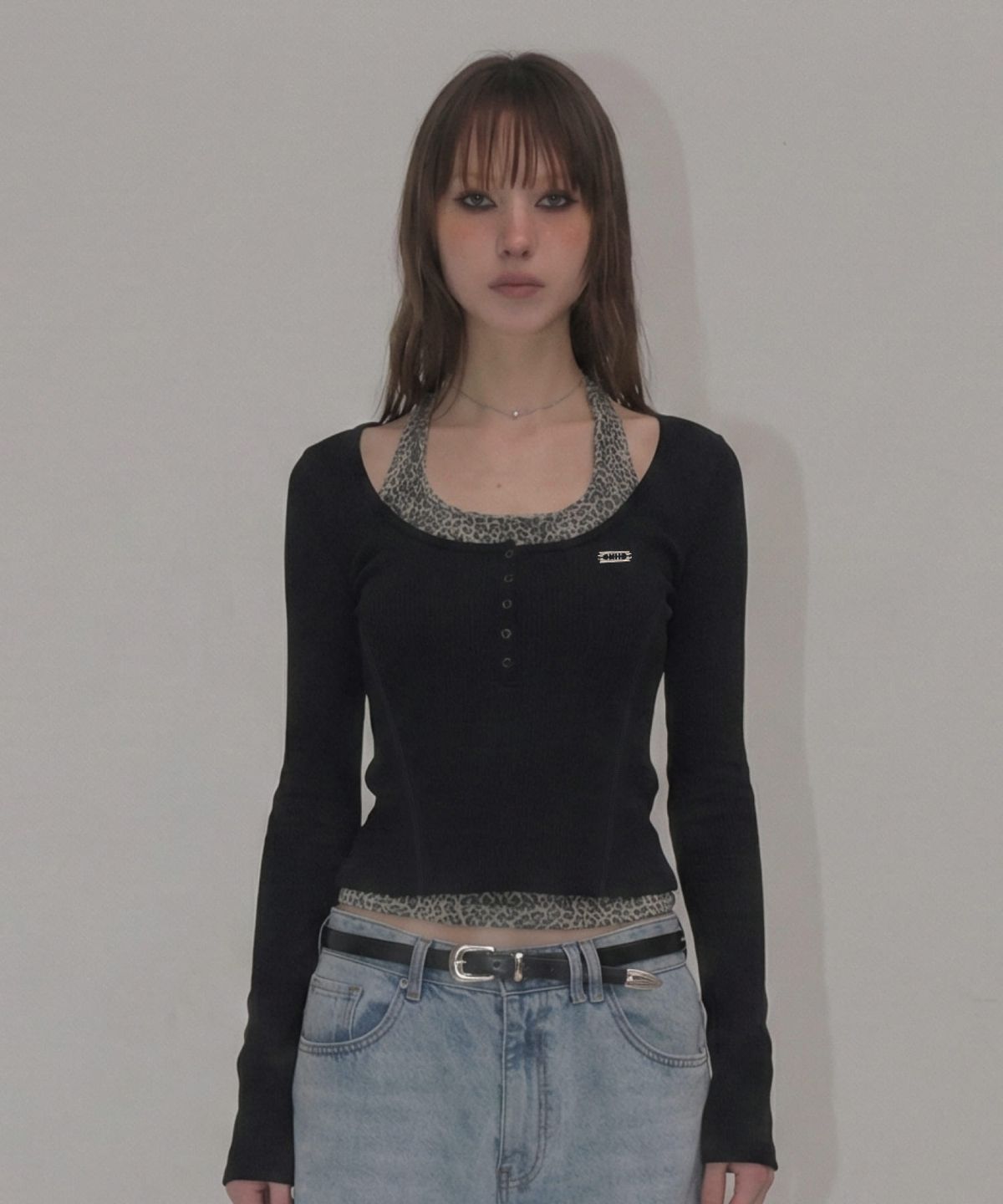 오디너리 홀리데이(ORDINARY HOLIDAY) HALTER LAYERED SET [BLACK]