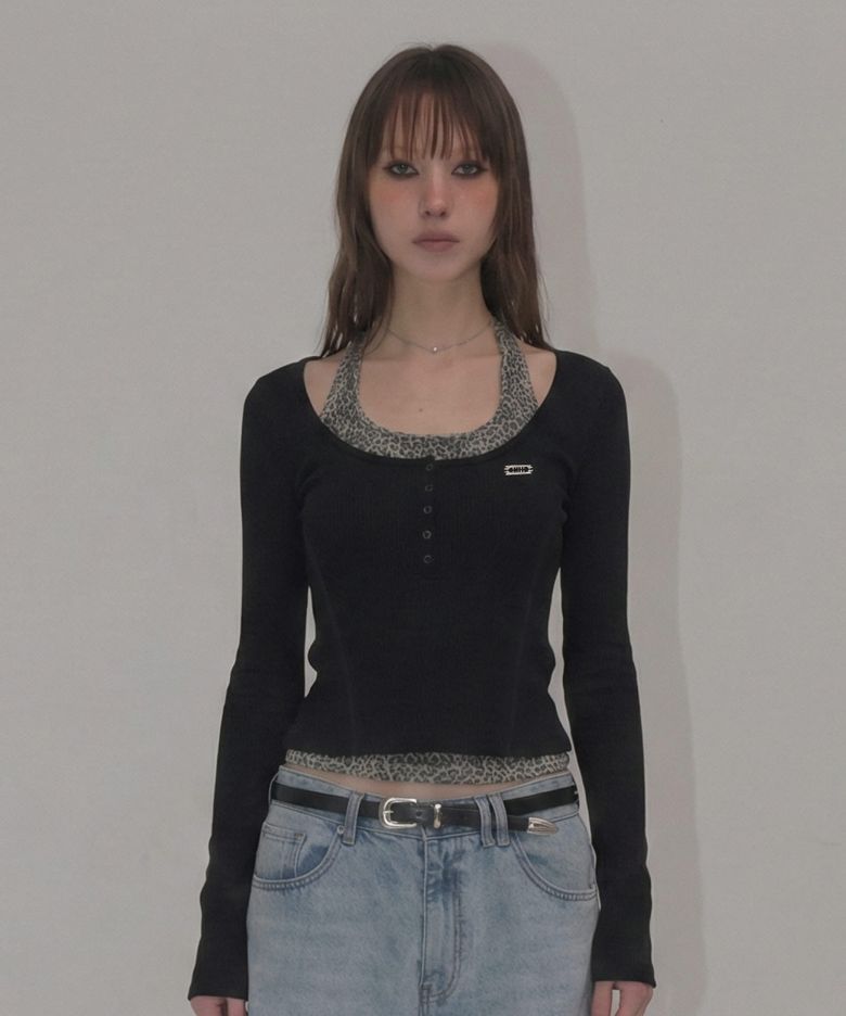 HALTER LAYERED SET [BLACK]