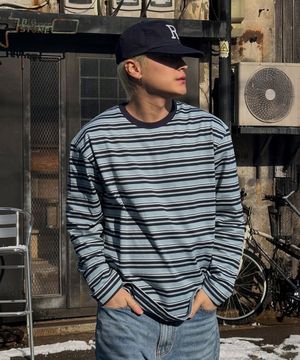 데일리 멀티 스트라이프 롱슬리브 BL