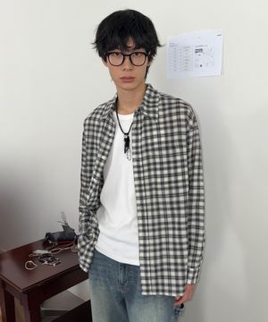 브리즈 코튼 체크 셔츠 BK