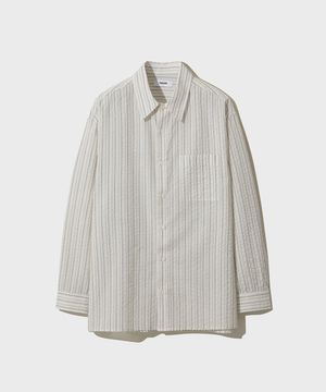 시어 스트라이프 셔츠 BK