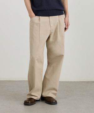 폴리시드 세미 와이드 원 턱 팬츠 BE