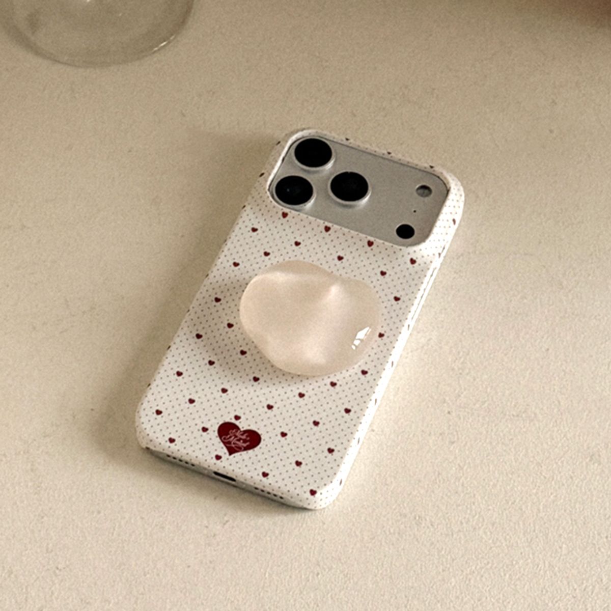 메이드모먼(MADEMOMENT) heart pin dot 디자인 [하드 폰케이스]