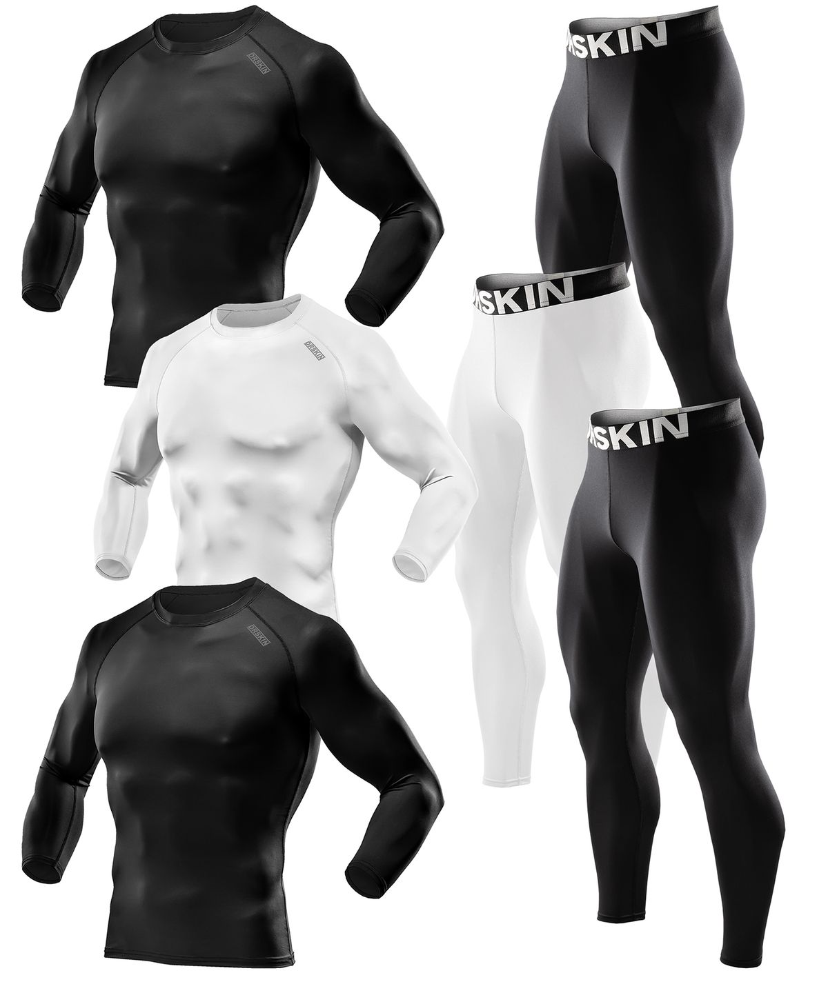 닥터스킨(DRSKIN) [3Pack]4계절용 스포츠 베이스레이어 바지 셔츠