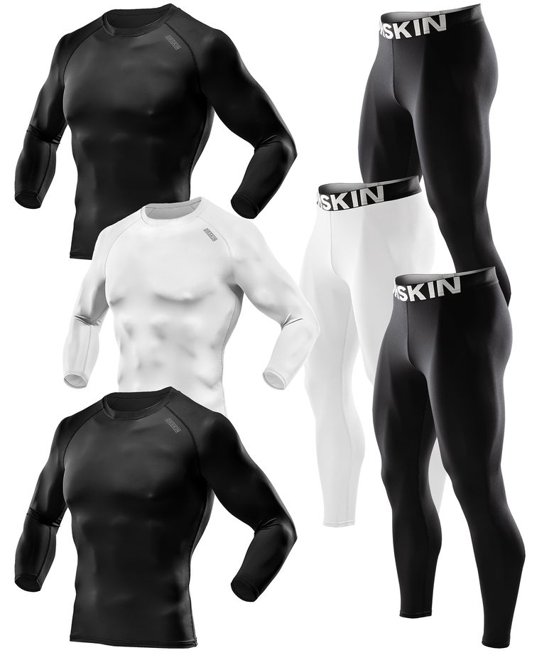 [3Pack]4계절용 스포츠 베이스레이어 바지 셔츠