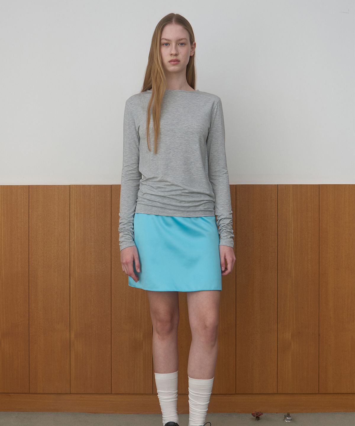 마조네(MA JOURNEE) BASIC BOAT NECK TOP_MELANGE