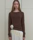 BASIC BOAT NECK TOP_BROWN
