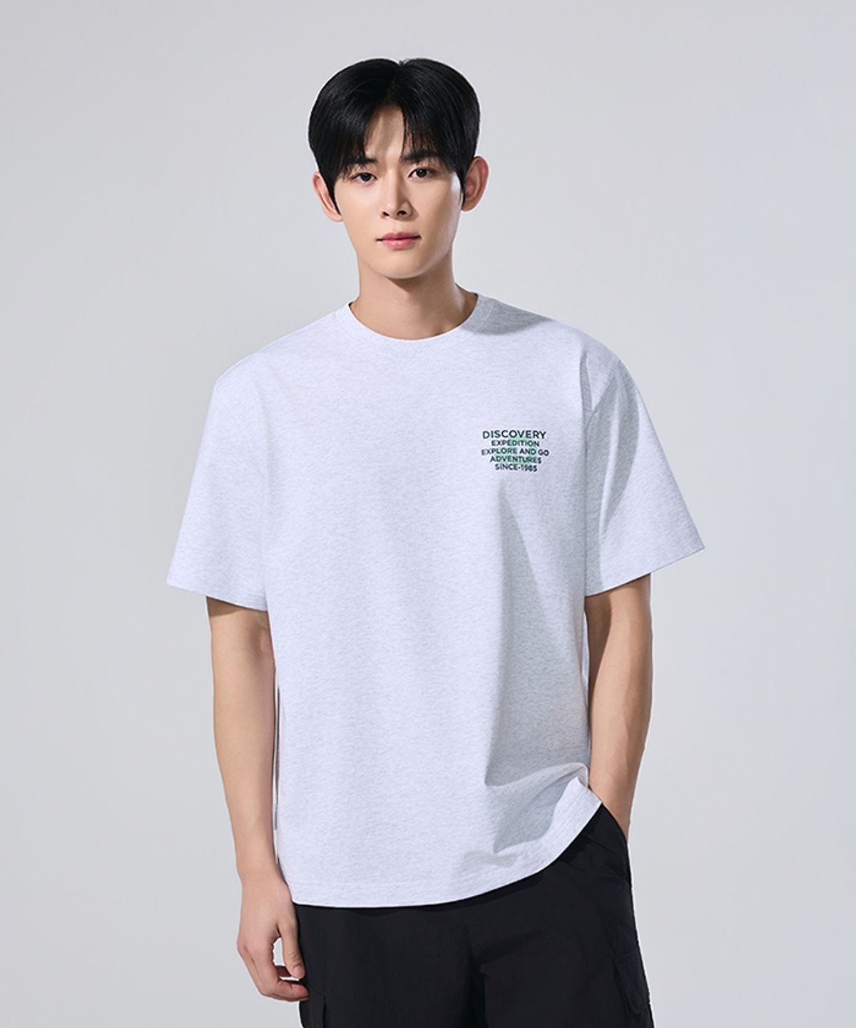 디스커버리 익스페디션(DISCOVERY EXPEDITION) 유니 헤비웨이트 스몰레터 반팔티셔츠 (M/GREY)