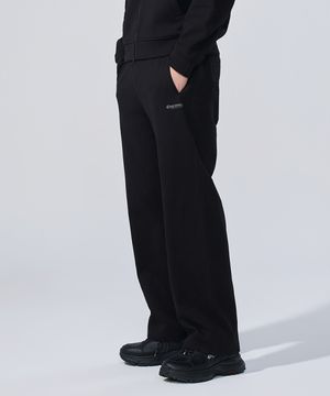남성 자카드 트레이닝 와이드 팬츠 (BLACK)