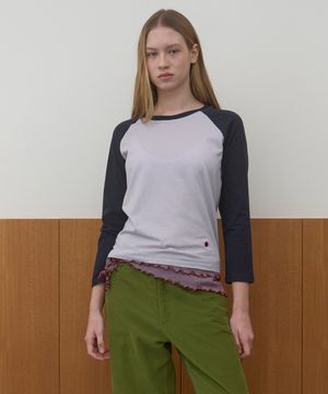 SINGLE RAGLAN T-SHIRT_PURPLE/NAVY
