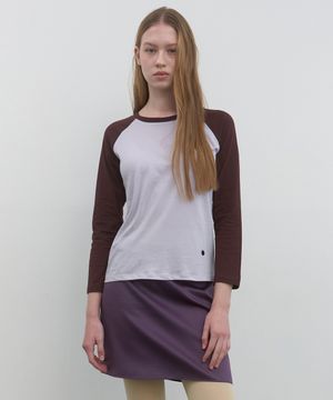 SINGLE RAGLAN T-SHIRT_PURPLE/BROWN