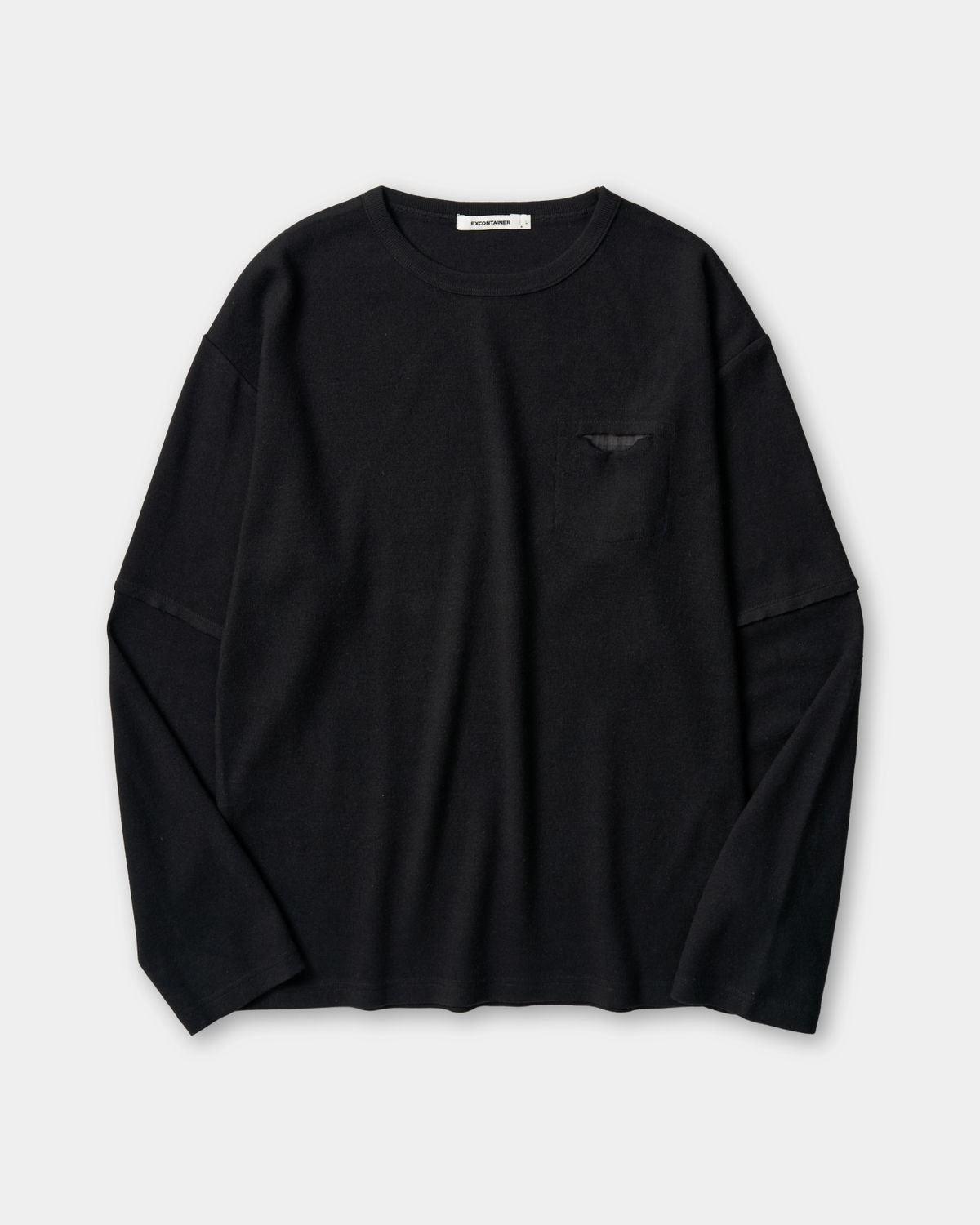 엑스컨테이너(EXCONTAINER) 히든 레이어 포켓 롱 슬리브(BLACK)