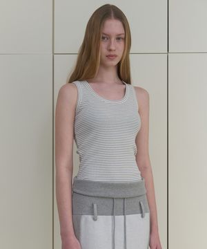 STRIPE SLEEVELESS TOP_WHITE/BLUE