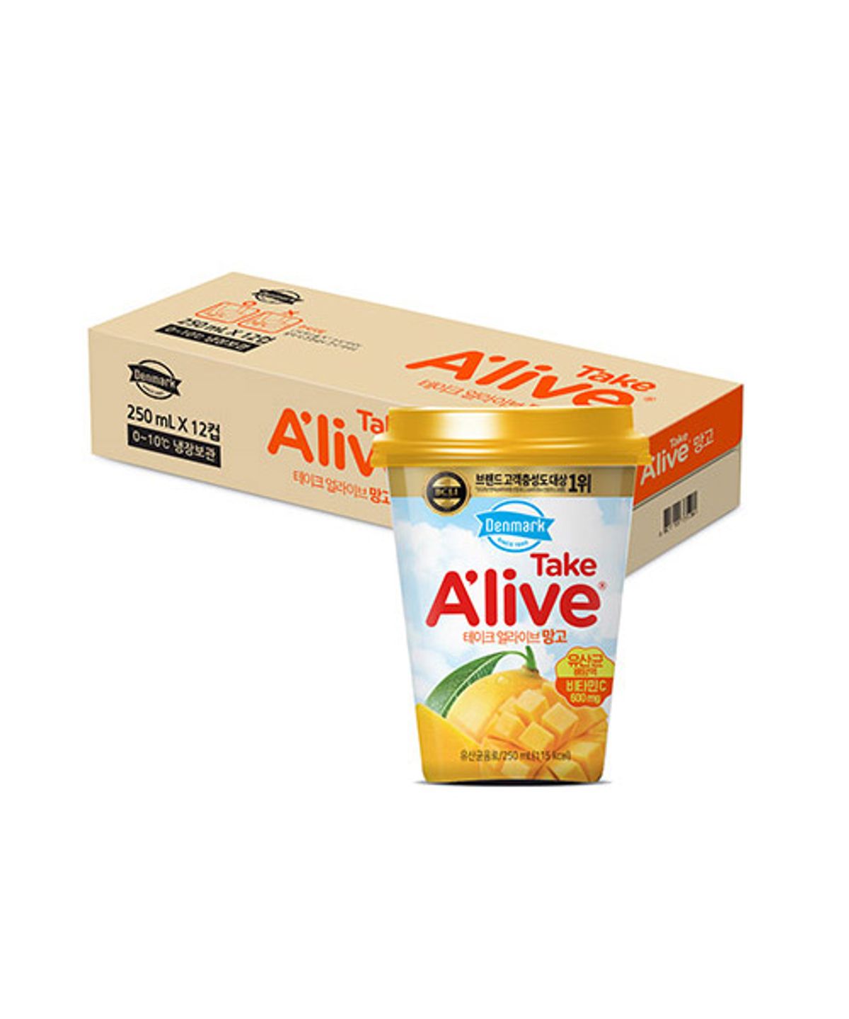덴마크(DONGWONFNB) 덴마크 테이크 얼라이브 망고 250ml 12입
