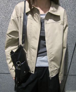 카라 블루종 자켓 베이지