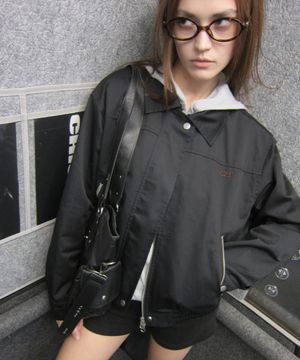 카라 블루종 자켓 블랙