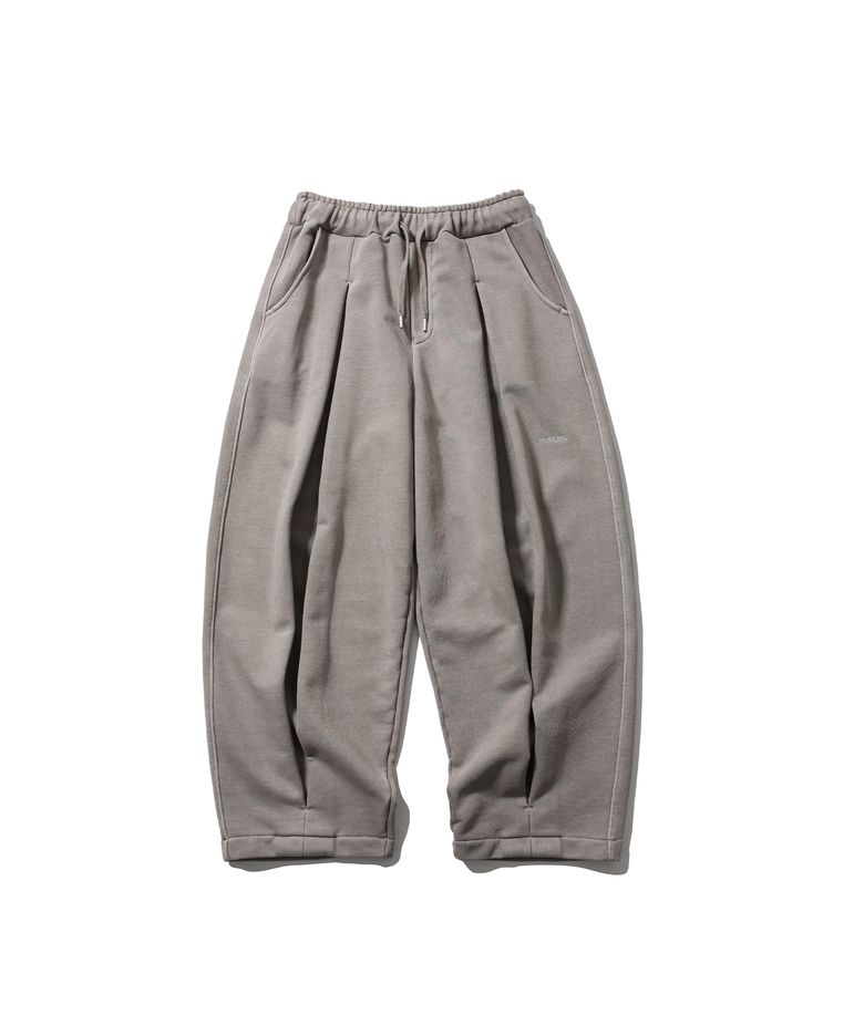 Valley Tuck Sweat Balloon Pants - Washed Beige