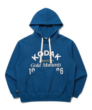골드모먼트 빅로고 후드 티셔츠 BLUE