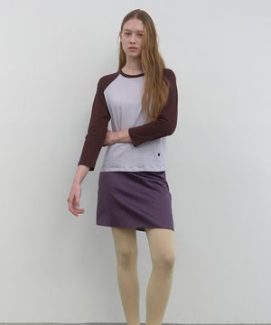 SATIN MINI SKIRT_PURPLE
