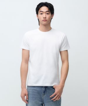 슬림 크루 넥 티셔츠 [화이트]