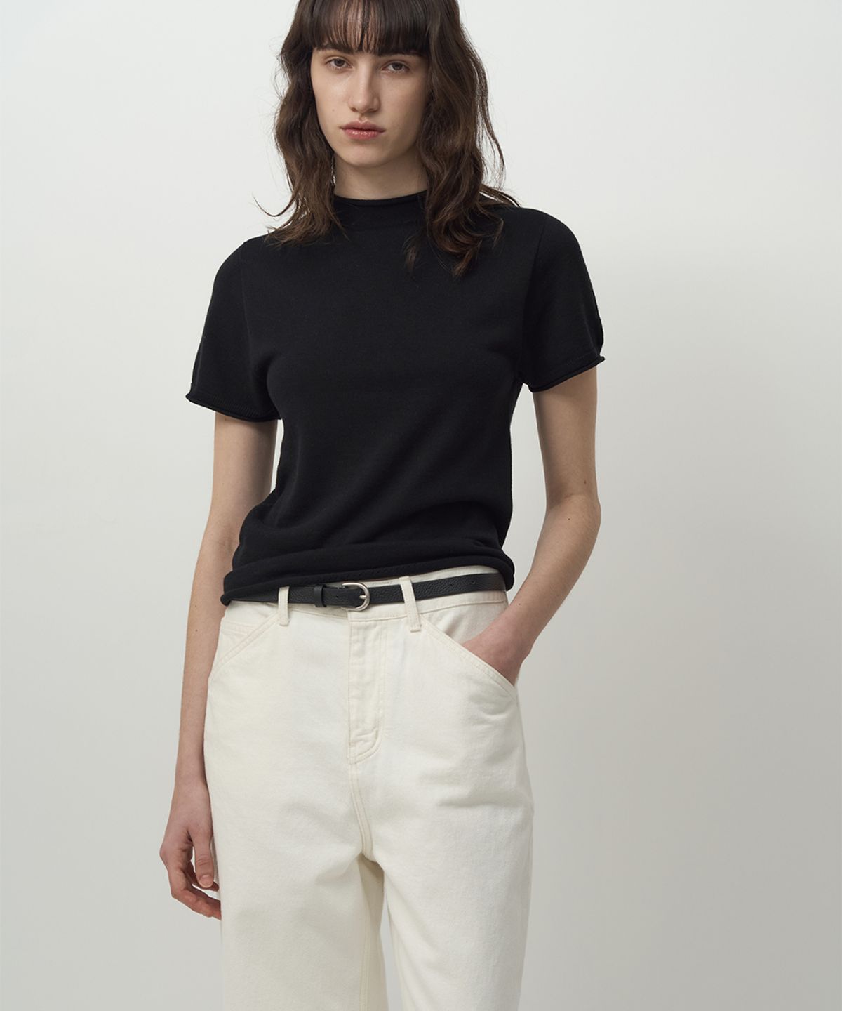 러프사이드 화이트라벨(ROUGH SIDE WHITE LABEL) Whole Garment Half Knit Crow
