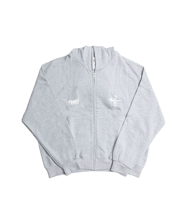 Tuewid day set up box zip-up hoodie In Melange gray