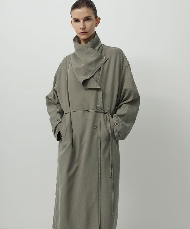 Drape Coat Mud
