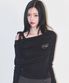 시어 원숄더 롱슬리브 블랙