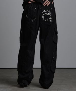 유틸리티 포켓 코튼 팬츠 블랙