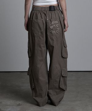 유틸리티 포켓 코튼 팬츠 그레이