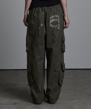 유틸리티 포켓 코튼 팬츠 카키