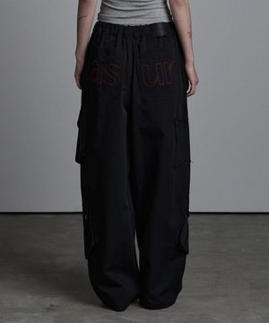 AU 패치드 포켓 코튼 팬츠 블랙