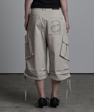 스트링 아일렛 버뮤다 팬츠 베이지