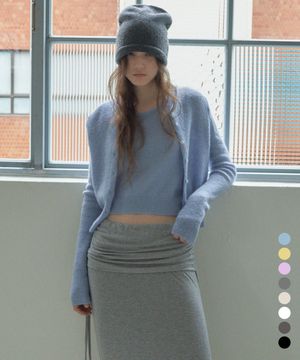 [SET]Essential Wool Round Knit Cardigan Set Up(8color)