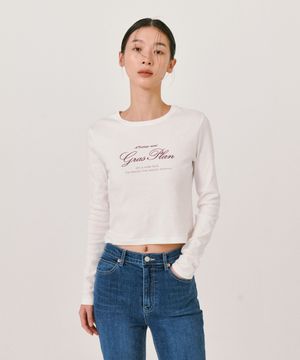 Long sleeve Crop T-Shirt_Ivory