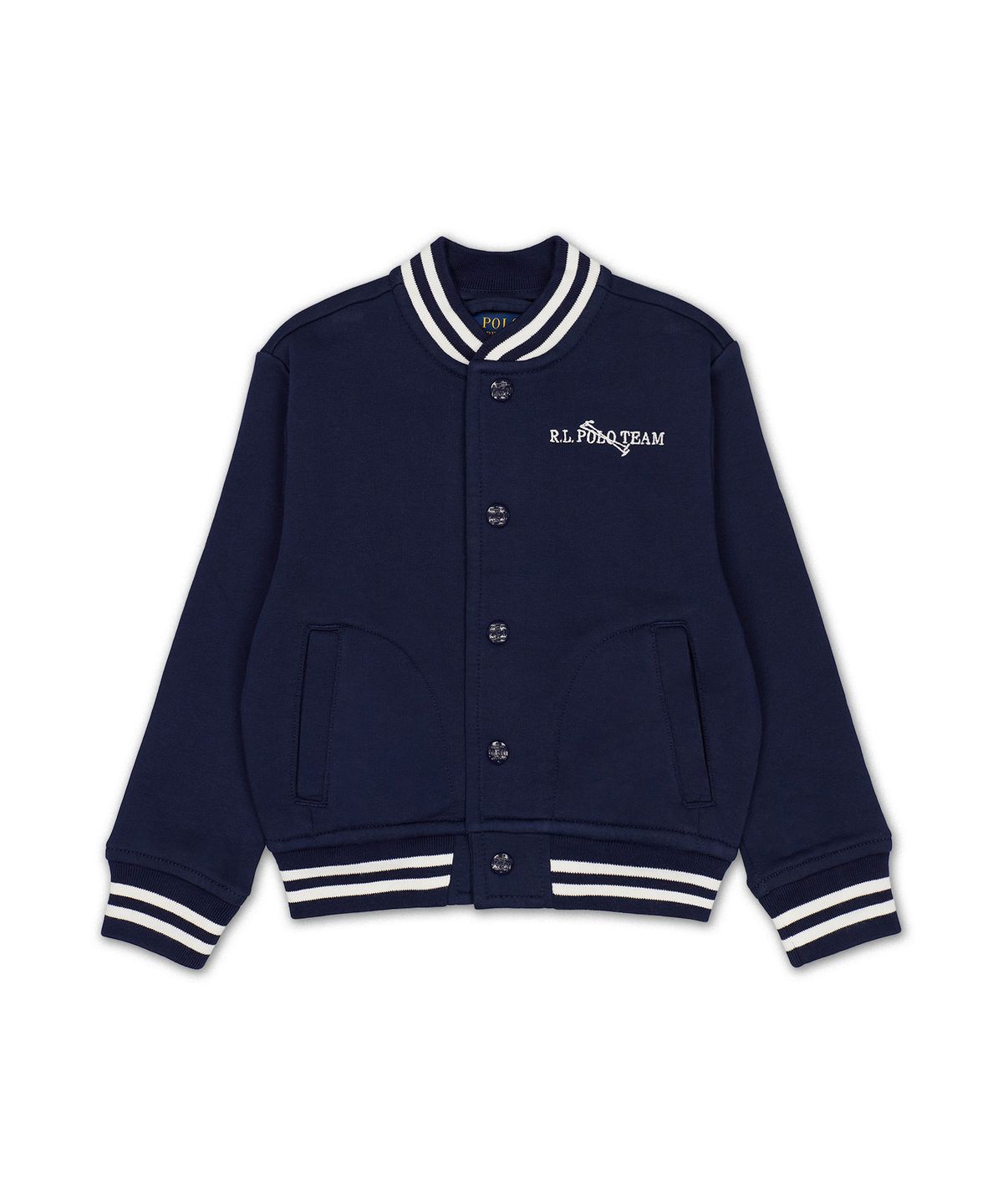 폴로 랄프 로렌 칠드런(POLO RALPH LAUREN CHILDREN) 트리플 포니 플리스 베이스볼 재킷-네이비