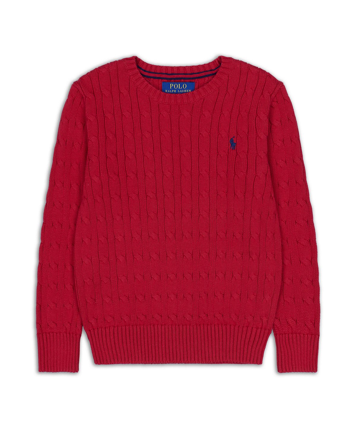 폴로 랄프 로렌 칠드런(POLO RALPH LAUREN CHILDREN) 케이블 니트 코튼 스웨터-레드