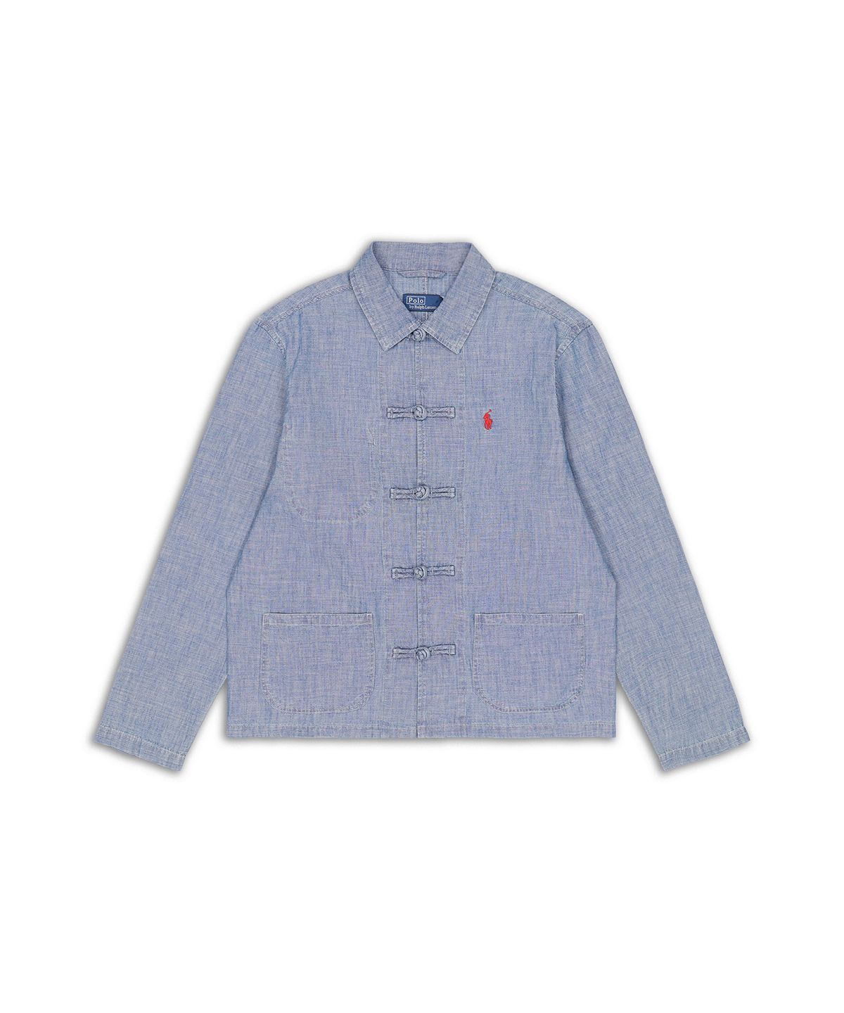 폴로 랄프 로렌 칠드런(POLO RALPH LAUREN CHILDREN) 코튼 샴브레이 셔츠-블루