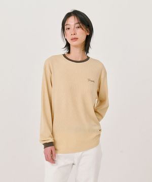 Waffle Long sleeve T-Shirt_Butter Yellow