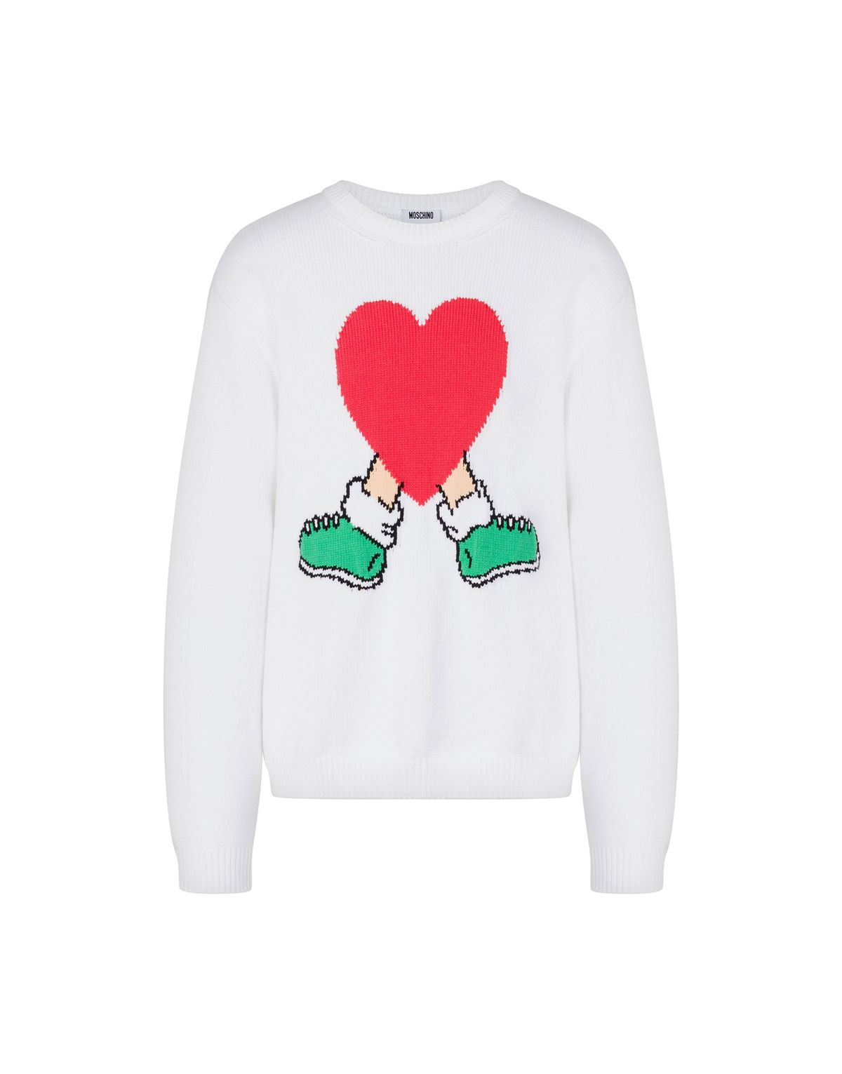 모스키노(MOSCHINO) 하트 그래픽 코튼 혼방 스웨터