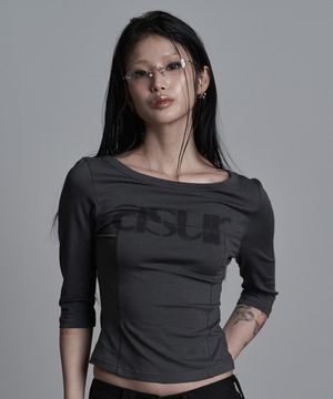 소잉 보트넥 슬리브 차콜