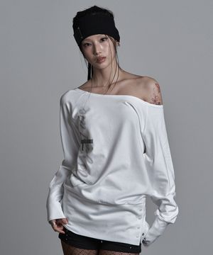 크로스 언더 스냅 롱슬리브 화이트