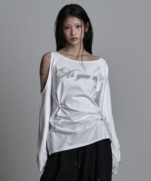 컷아웃 피어싱 롱슬리브 화이트